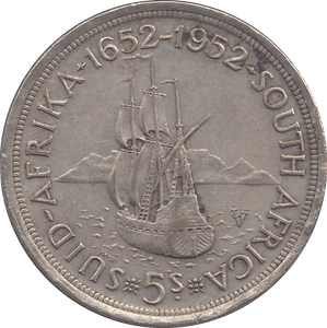 1952 SILVER FIVE SHILLINGS SOUTH AFRICA - SILVER WORLD COINS - Cambridgeshire Coins