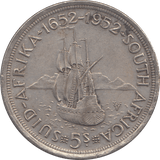 1952 SILVER FIVE SHILLINGS SOUTH AFRICA - SILVER WORLD COINS - Cambridgeshire Coins