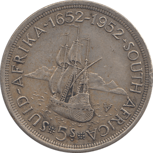 1952 SILVER FIVE SHILLINGS SOUTH AFRICA - SILVER WORLD COINS - Cambridgeshire Coins