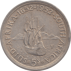 1952 SILVER FIVE SHILLINGS SOUTH AFRICA - SILVER WORLD COINS - Cambridgeshire Coins