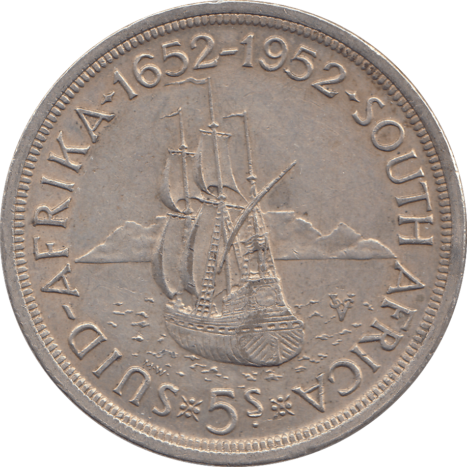 1952 SILVER FIVE SHILLINGS SOUTH AFRICA - SILVER WORLD COINS - Cambridgeshire Coins