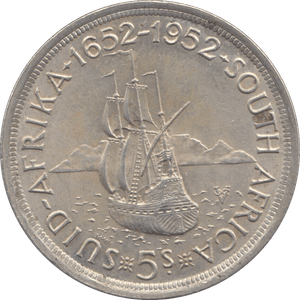 1952 SILVER FIVE SHILLINGS SOUTH AFRICA - SILVER WORLD COINS - Cambridgeshire Coins