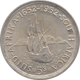 1952 SILVER FIVE SHILLINGS SOUTH AFRICA - SILVER WORLD COINS - Cambridgeshire Coins
