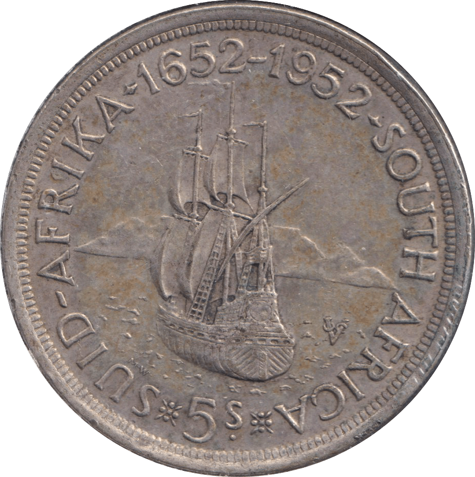 1952 SILVER FIVE SHILLINGS SOUTH AFRICA - SILVER WORLD COINS - Cambridgeshire Coins