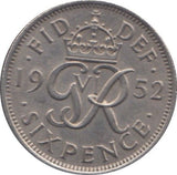 1952 SIXPENCE ( EF ) - WORLD COINS - Cambridgeshire Coins
