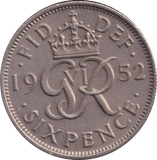 1952 SIXPENCE ( EF) - SIXPENCE - Cambridgeshire Coins