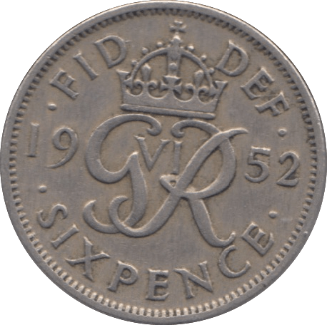 1952 SIXPENCE ( GVF ) 18 - SIXPENCE - Cambridgeshire Coins