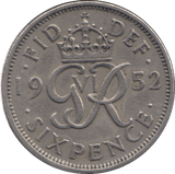 1952 SIXPENCE ( VF ) 1 - Sixpence - Cambridgeshire Coins