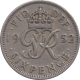 1952 SIXPENCE ( VF ) 2 - Sixpence - Cambridgeshire Coins