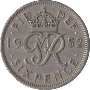1952 SIXPENCE ( VF ) - SIXPENCE - Cambridgeshire Coins