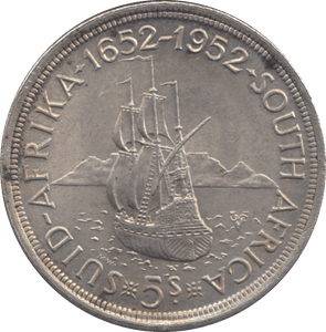 1952 SOUTH AFRICA 5 SHILLINGS - SILVER WORLD COINS - Cambridgeshire Coins