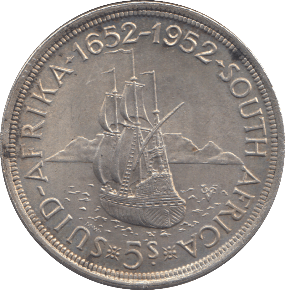 1952 SOUTH AFRICA 5 SHILLINGS - SILVER WORLD COINS - Cambridgeshire Coins