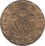 1952 THREEPENCE ( UNC ) - THREEPENCE - Cambridgeshire Coins