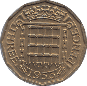 1953 BRAS THREEPENCE ( UNC ) - THREEPENCE - Cambridgeshire Coins