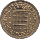 1953 BRAS THREEPENCE ( UNC ) - THREEPENCE - Cambridgeshire Coins