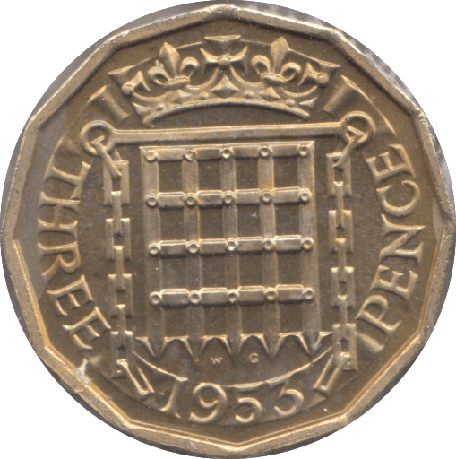 1953 BRASS THREEPENCE ( PROOF ) - THREEPENCE - Cambridgeshire Coins