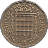 1953 BRASS THREEPENCE ( PROOF ) - THREEPENCE - Cambridgeshire Coins