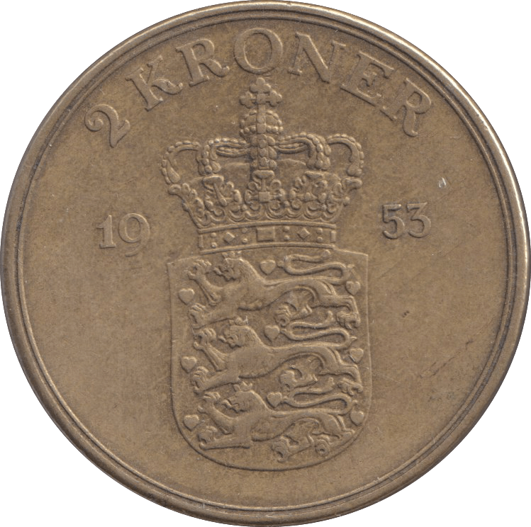 1953 DANISH 2 KRONER - Silver Proof - Cambridgeshire Coins