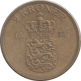 1953 DANISH 2 KRONER - Silver Proof - Cambridgeshire Coins