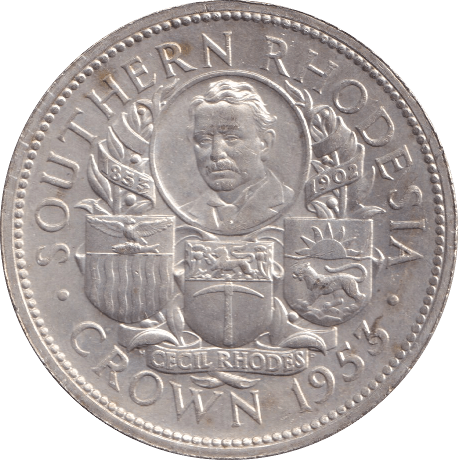 1953 ONE CROWN SOUTHERN RHODESIA - SILVER WORLD COINS - Cambridgeshire Coins