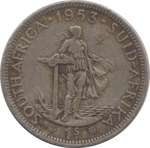 1953 ONE SHILLING SOUTH AFRICA - SILVER WORLD COINS - Cambridgeshire Coins