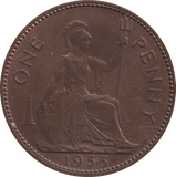 1953 PENNY ELIZABETH II ( AUNC) - PENNY - Cambridgeshire Coins