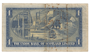 1953 £1 THE UNION BANK OF SCOTLAND LIMITED SCOT REF 84 - £1 BANKNOTE - Cambridgeshire Coins