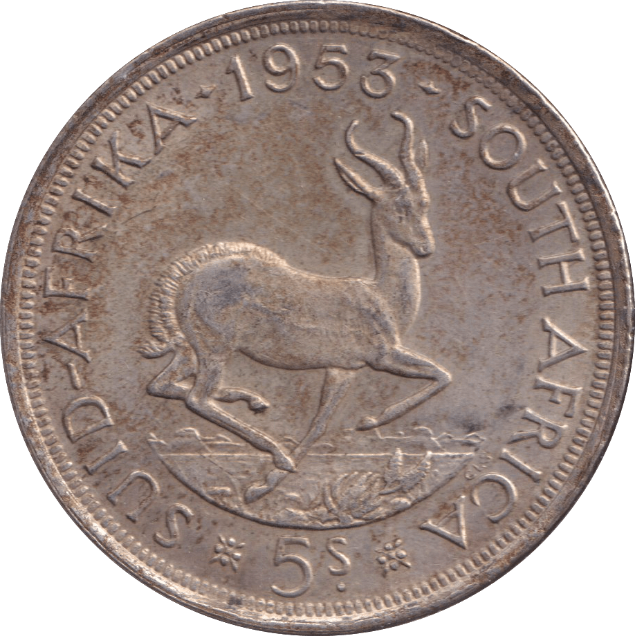 1953 SILVER 5 SHILLING SOUTH AFRICA - SILVER WORLD COINS - Cambridgeshire Coins