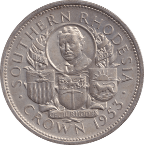 1953 SILVER CROWN RHODESIA - SILVER WORLD COINS - Cambridgeshire Coins