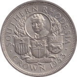 1953 SILVER CROWN RHODESIA - SILVER WORLD COINS - Cambridgeshire Coins