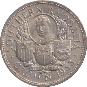 1953 SILVER CROWN RHODESIA - SILVER WORLD COINS - Cambridgeshire Coins