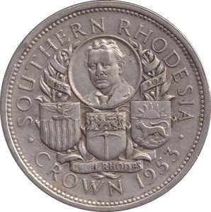 1953 SILVER CROWN RHODESIA - SILVER WORLD COINS - Cambridgeshire Coins