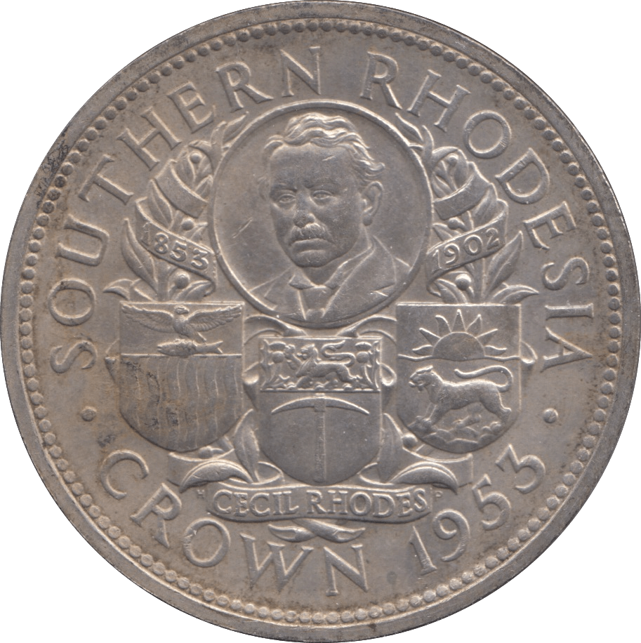 1953 SILVER CROWN SOUTHERN RHODESIA - SILVER WORLD COINS - Cambridgeshire Coins