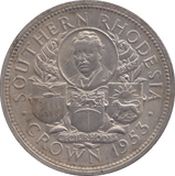 1953 SILVER CROWN SOUTHERN RHODESIA - SILVER WORLD COINS - Cambridgeshire Coins