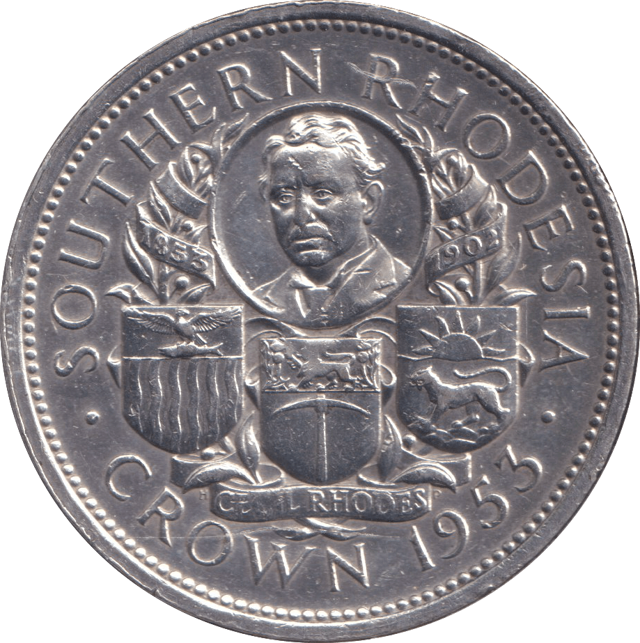 1953 SILVER CROWN SOUTHERN RHODESIA - SILVER WORLD COINS - Cambridgeshire Coins