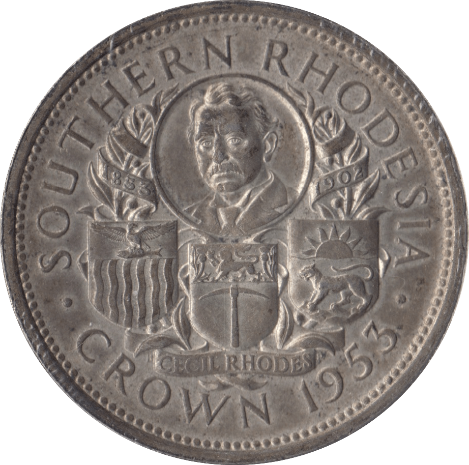 1953 SILVER CROWN SOUTHERN RHODESIA - SILVER WORLD COINS - Cambridgeshire Coins