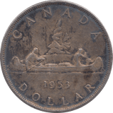 1953 SILVER DOLLAR CANADA - SILVER WORLD COINS - Cambridgeshire Coins