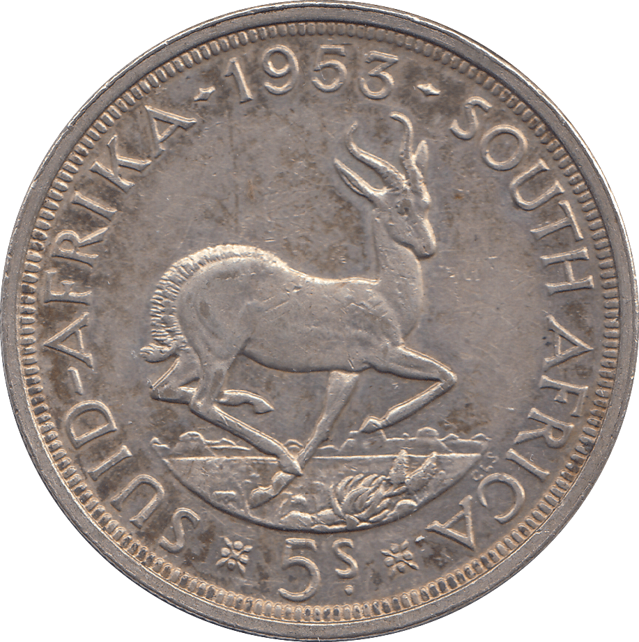 1953 SILVER FIVE SHILLINGS SOUTH AFRICA - SILVER WORLD COINS - Cambridgeshire Coins