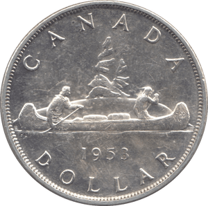 1953 SILVER ONE DOLLAR CANADA - SILVER WORLD COINS - Cambridgeshire Coins