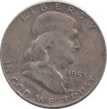 1953 SILVER USA HALF DOLLAR - SILVER WORLD COINS - Cambridgeshire Coins