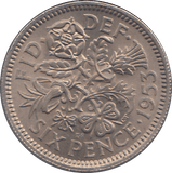 1953 SIXPENCE ( GVF ) - SIXPENCE - Cambridgeshire Coins