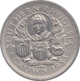 1953 SOUTH RHODESIA SILVER CROWN - SILVER WORLD COINS - Cambridgeshire Coins