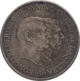 1953 TWO KRONER DENMARK - SILVER WORLD COINS - Cambridgeshire Coins