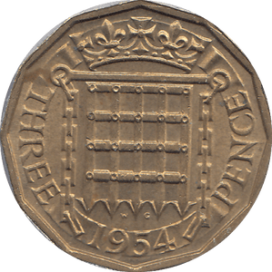1954 BRASS THREEPENCE ( AUNC ) - THREEPENCE - Cambridgeshire Coins