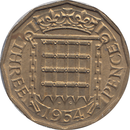1954 BRASS THREEPENCE ( AUNC ) - THREEPENCE - Cambridgeshire Coins