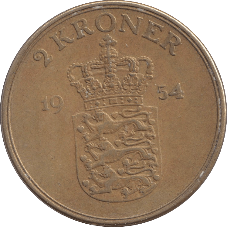 1954 DANISH 2 KRONER - Silver Proof - Cambridgeshire Coins