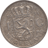 1954 SILVER 1 GULDEN NETHERLANDS - SILVER WORLD COINS - Cambridgeshire Coins