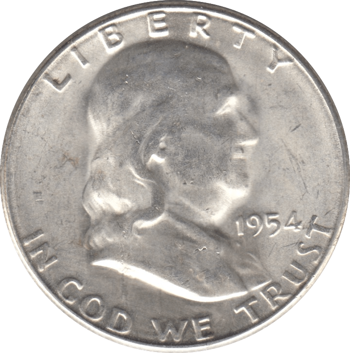 1954 SILVER HALF DOLLAR USA - SILVER WORLD COINS - Cambridgeshire Coins