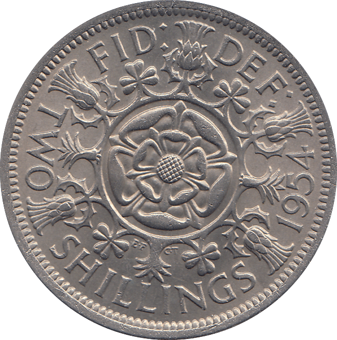 1954 TWO SHILLINGS ( AUNC ) - TWO SHILLINGS - Cambridgeshire Coins