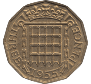1955 BRASS THREEPENCE ( UNC ) - THREEPENCE - Cambridgeshire Coins